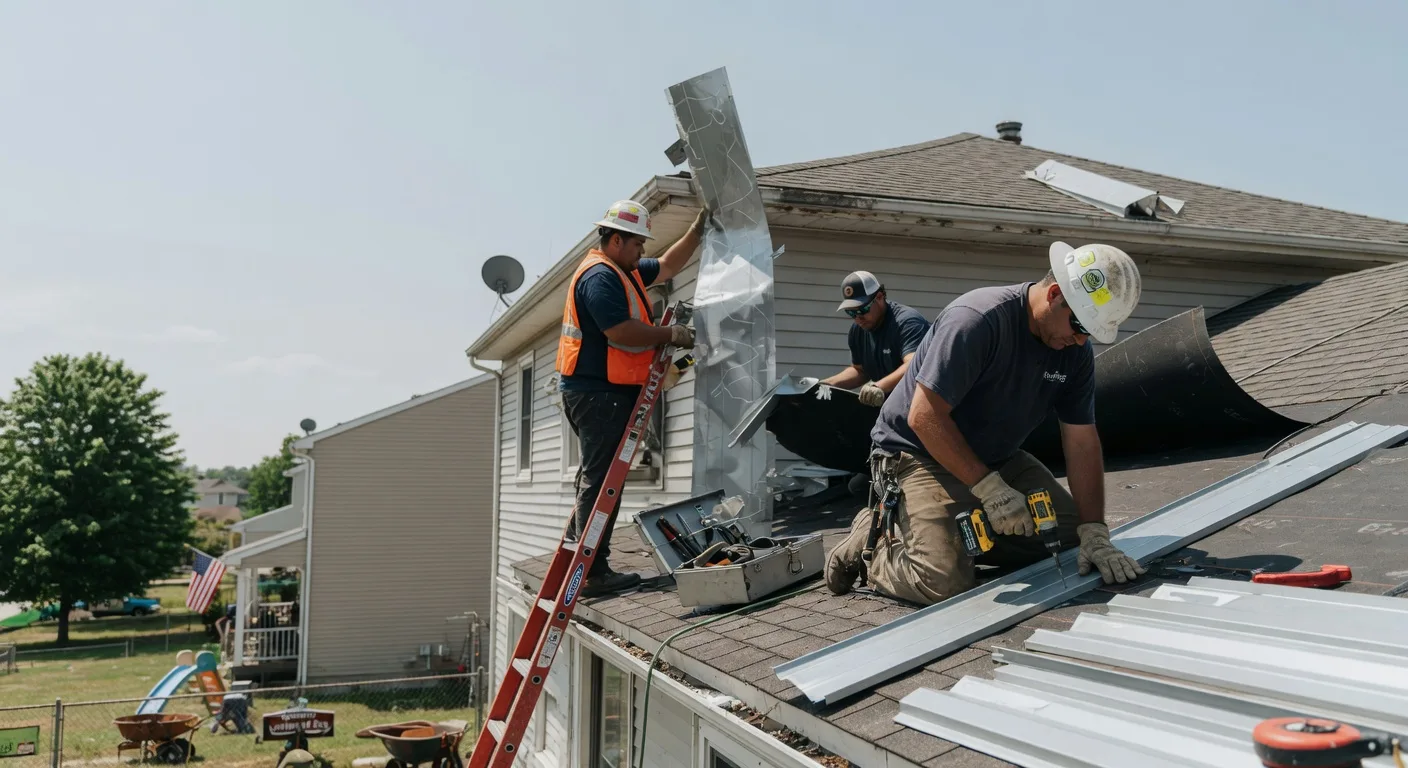 Storm Damage Metal Roof Repair in Loganville, WI